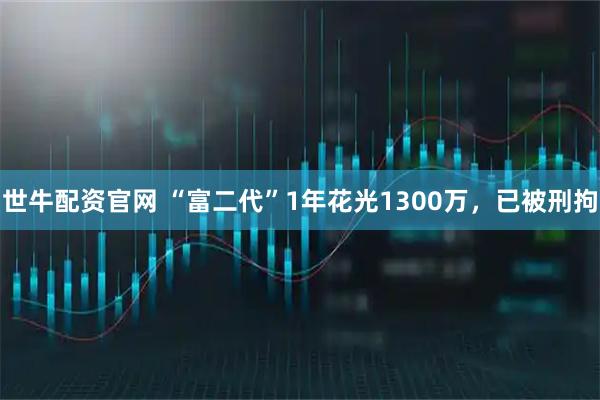 世牛配资官网 “富二代”1年花光1300万，已被刑拘